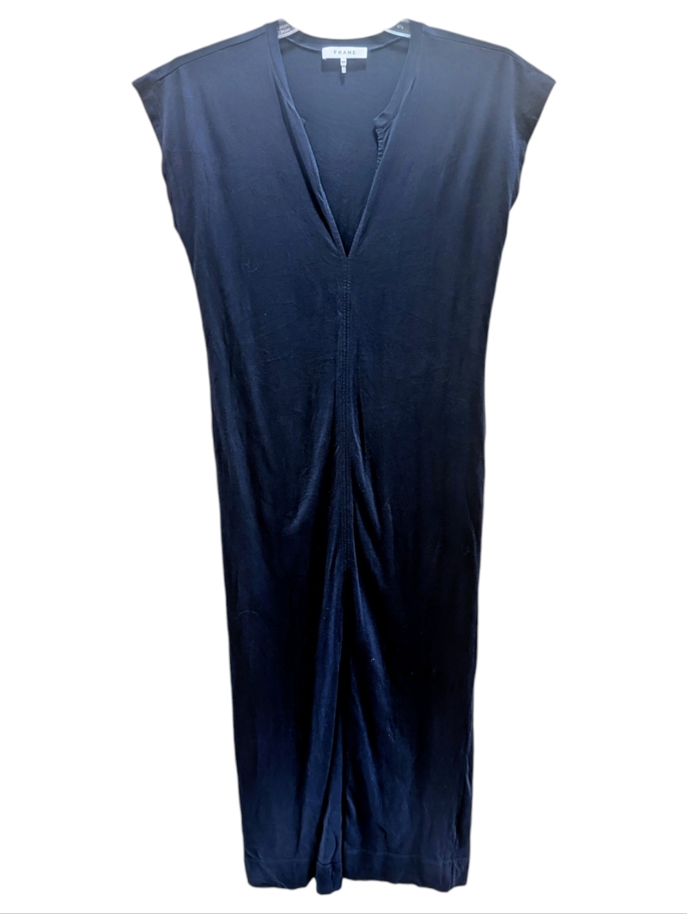 FRAME Navy V-Neck Maxi Dress